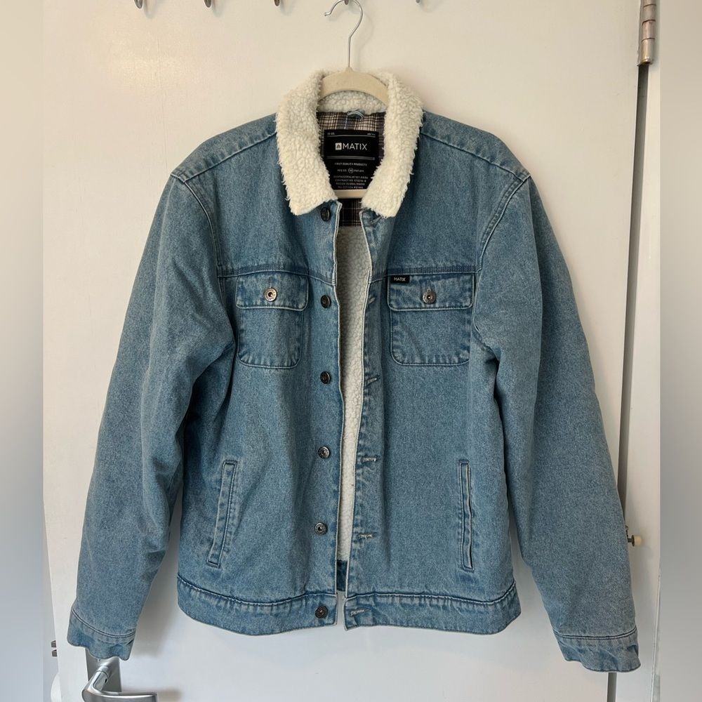 Matix Denim Sherpa trucker jacket
